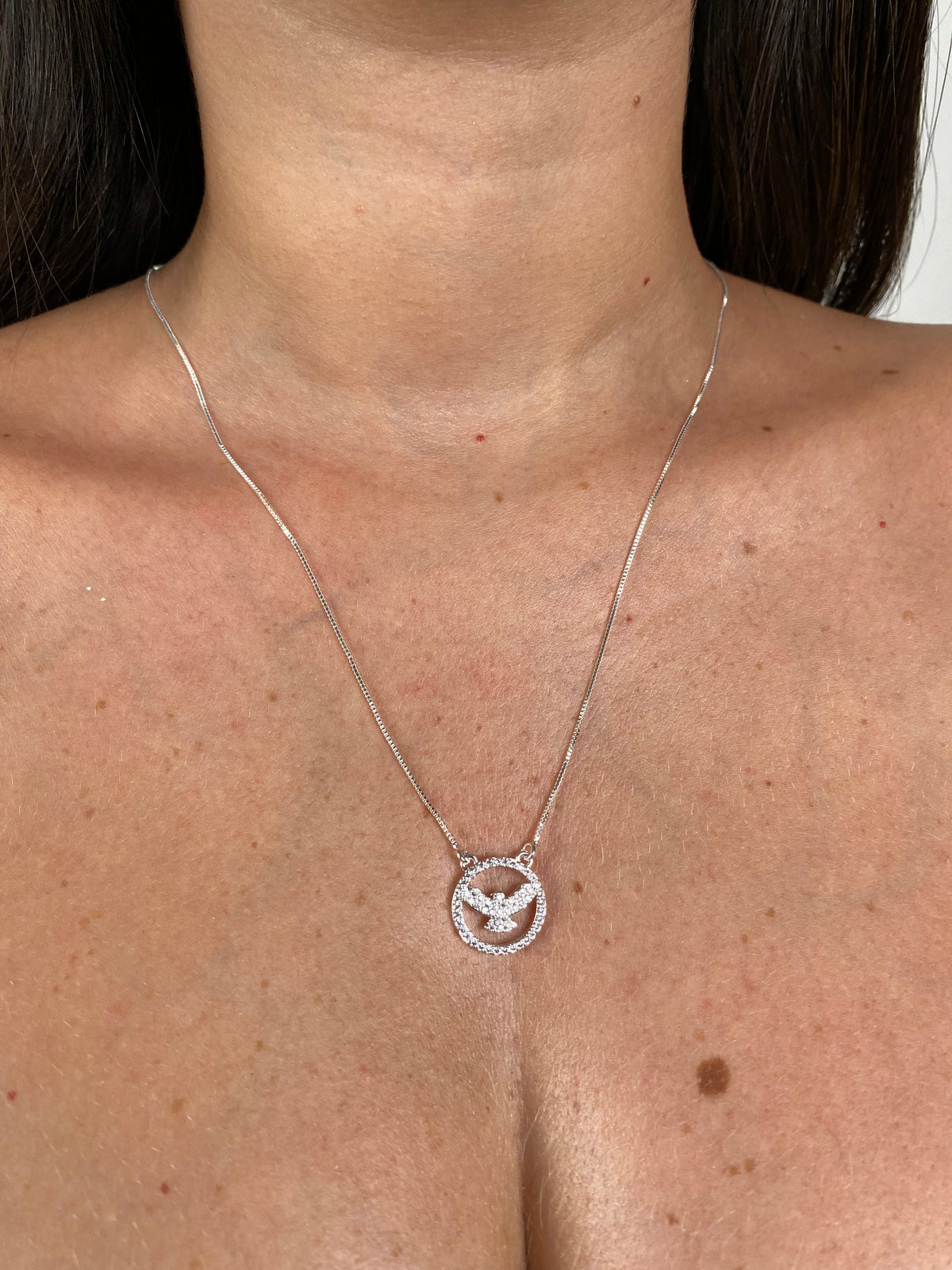 Escapulário Espirito Santo Prata 50