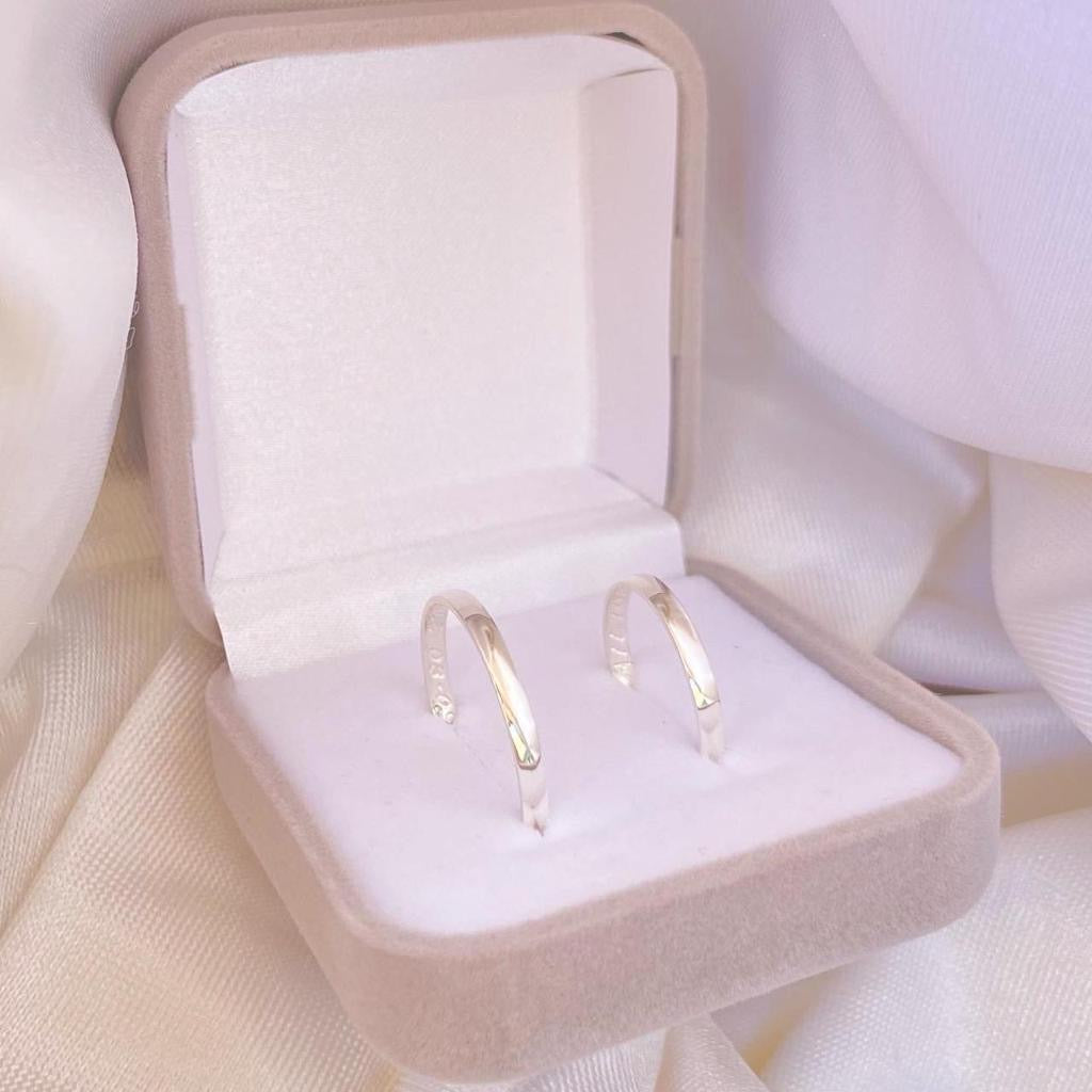 Alianças De Namoro Classic Abaulada 2 MM Prata 925