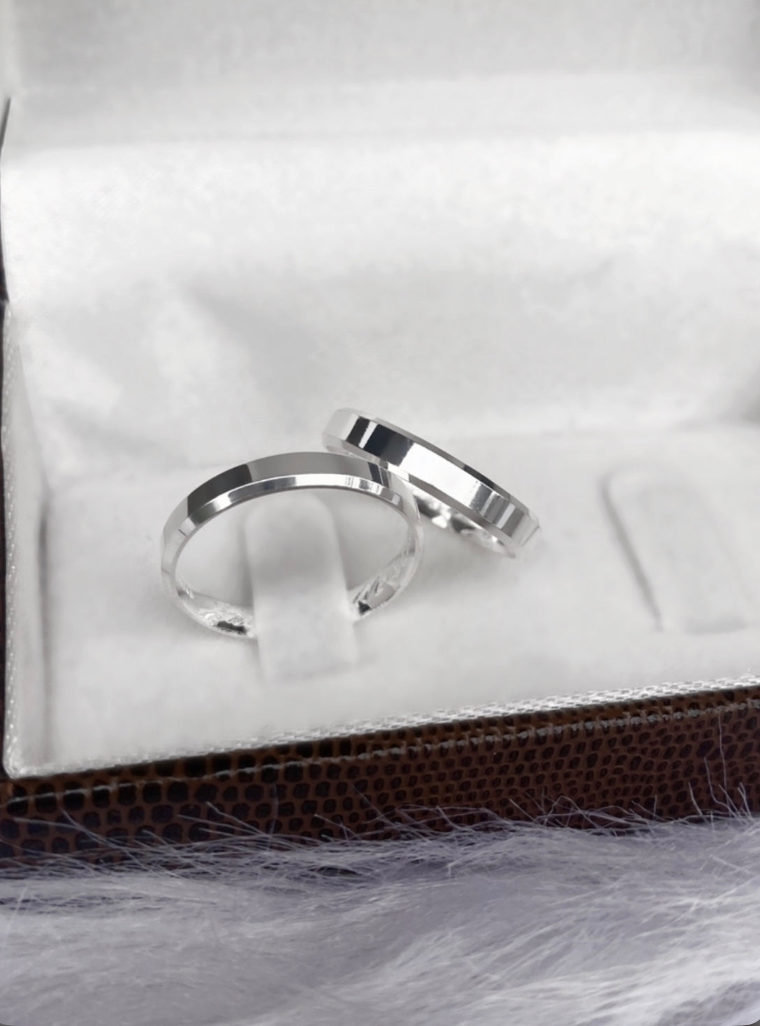 Alianças De Namoro Chanfrada 3 MM Prata 925