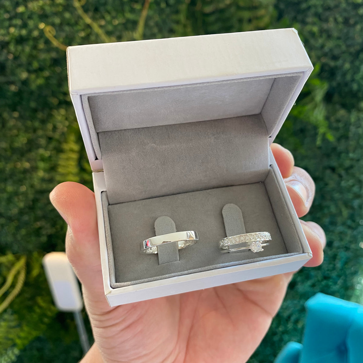 Alianças De Namoro Suíça 4 MM + Anel Solitário Prata 925