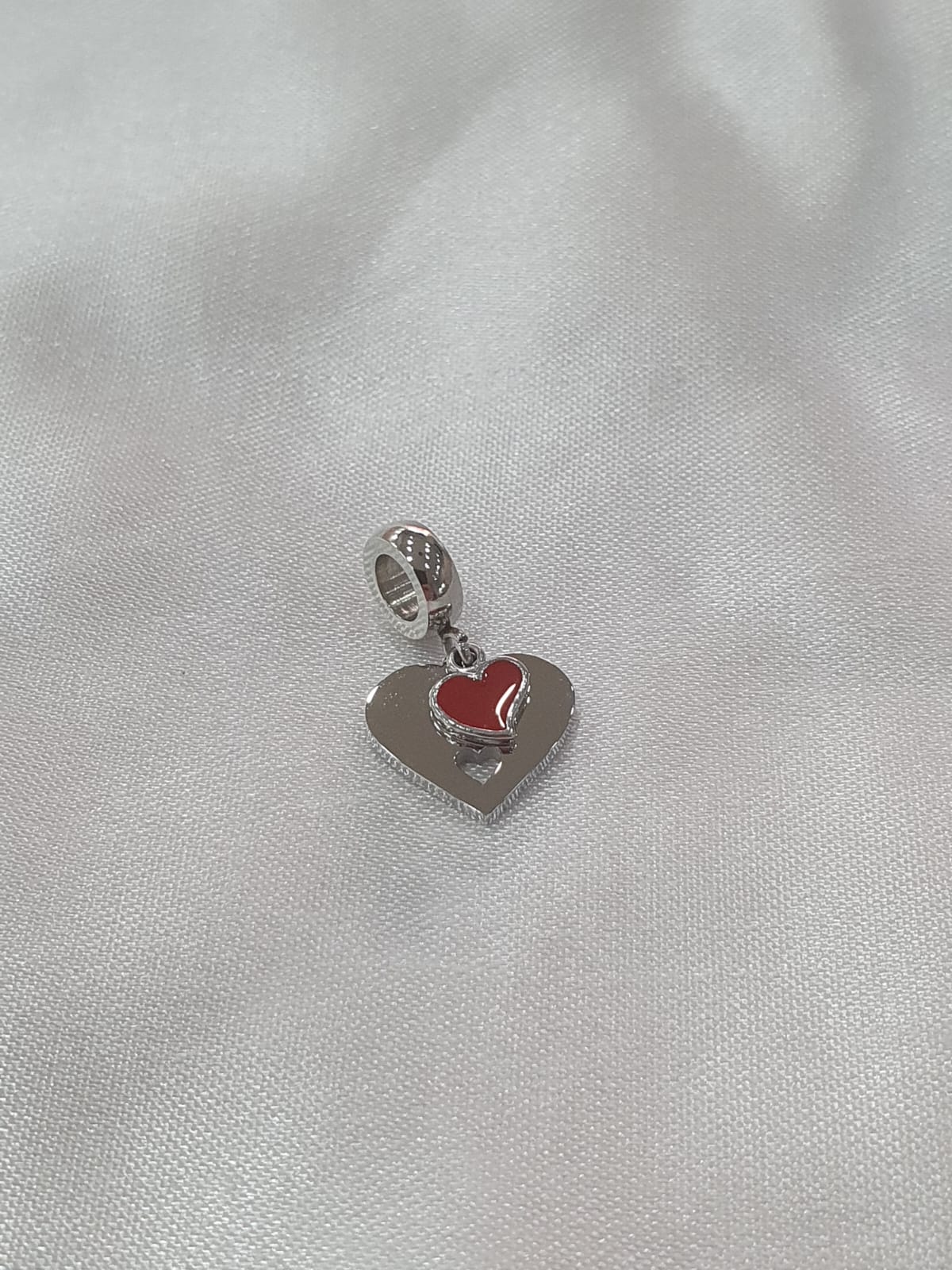 Berloque Pendurado Coração Duplo