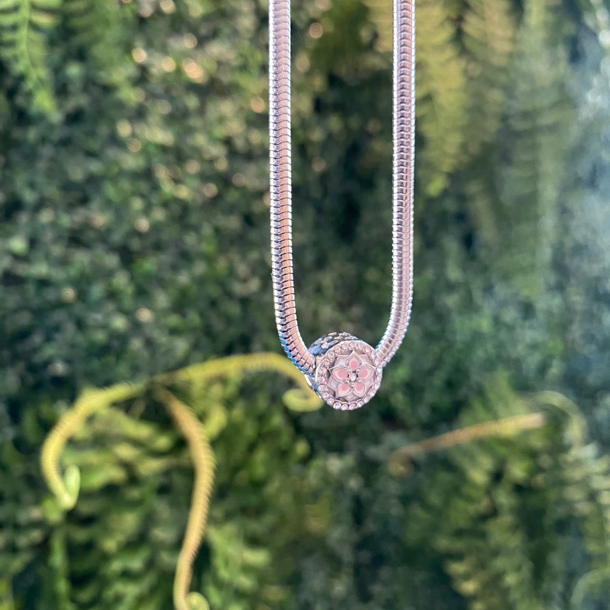 Berloque Separador Flor Rosa