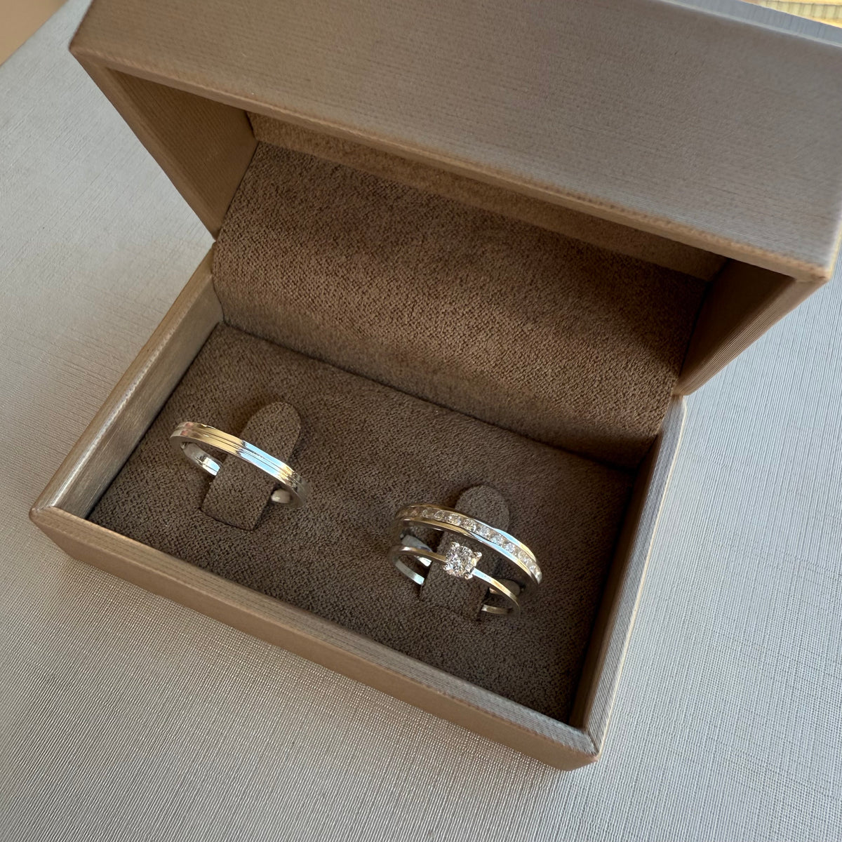 Alianças De Namoro Veneza 2.7 MM + Anel Solitário Prata 925