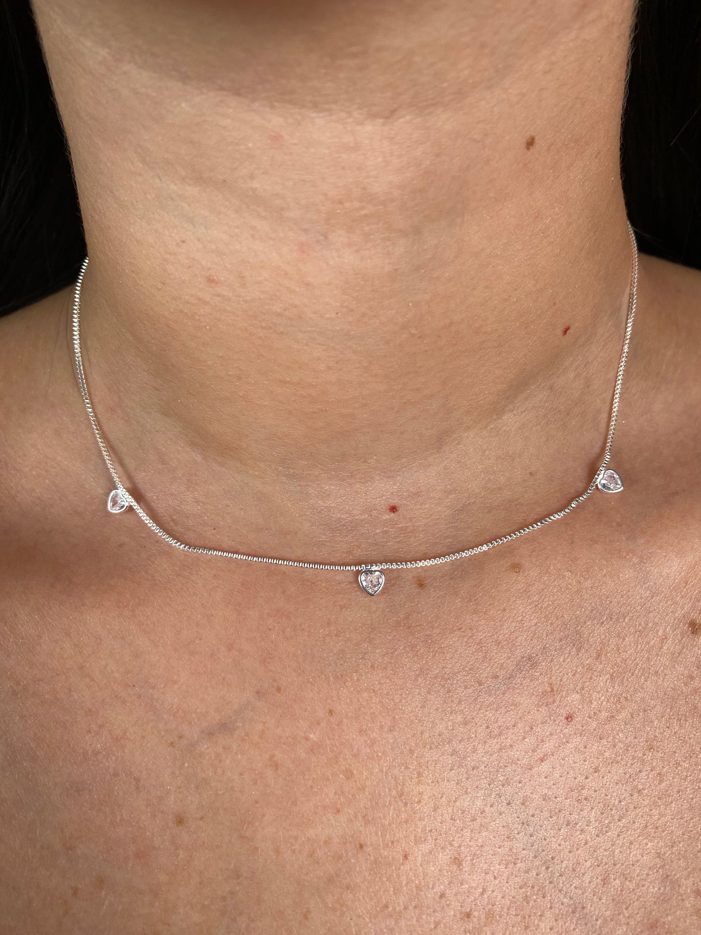 Choker Coração Prata 50