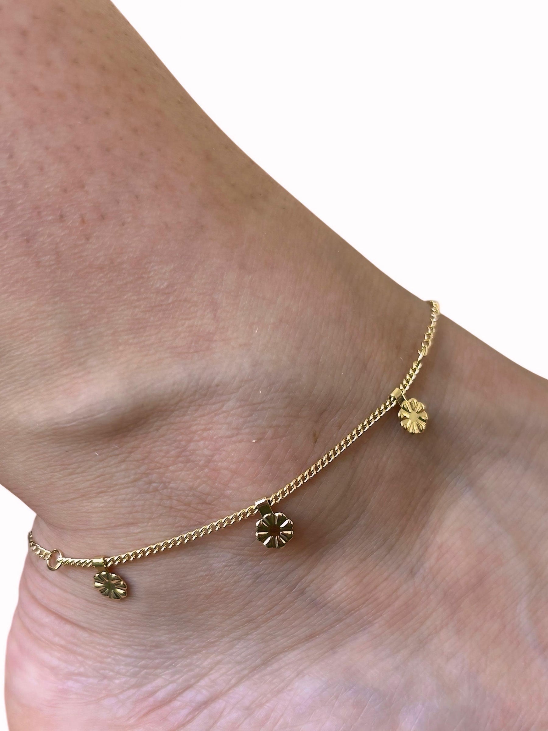 Tornozeleira Banhado a Ouro 18K