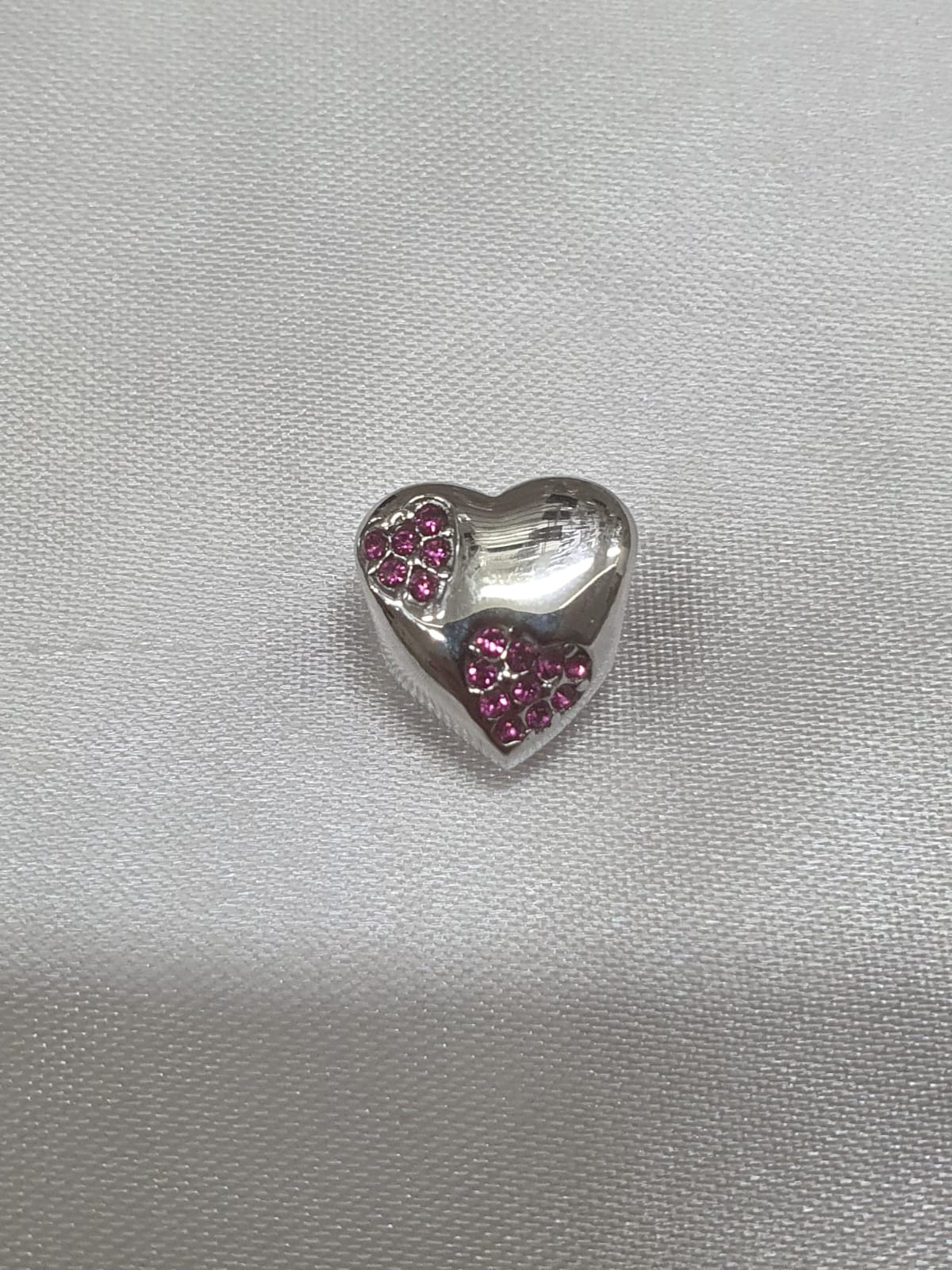 Berloque Separador Coração Rosa