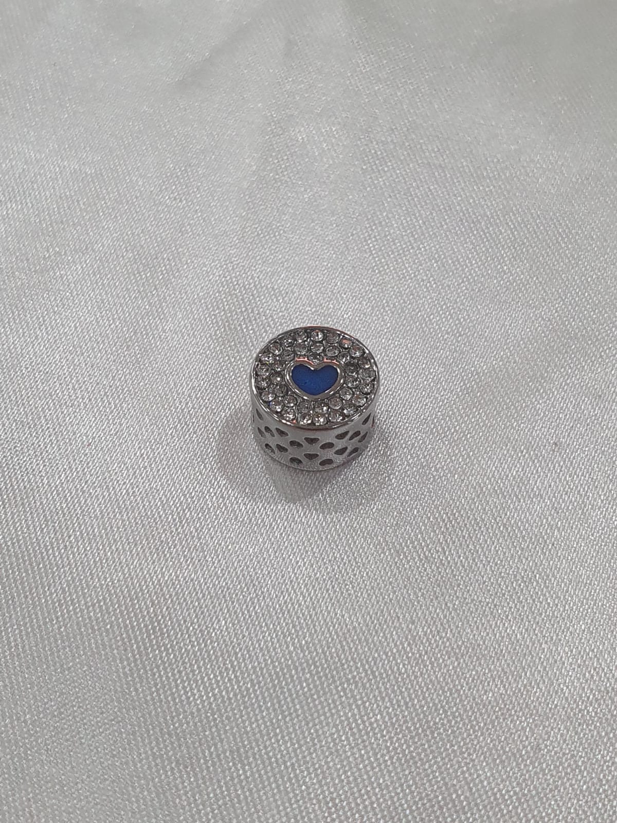 Berloque Separador Coração Azul