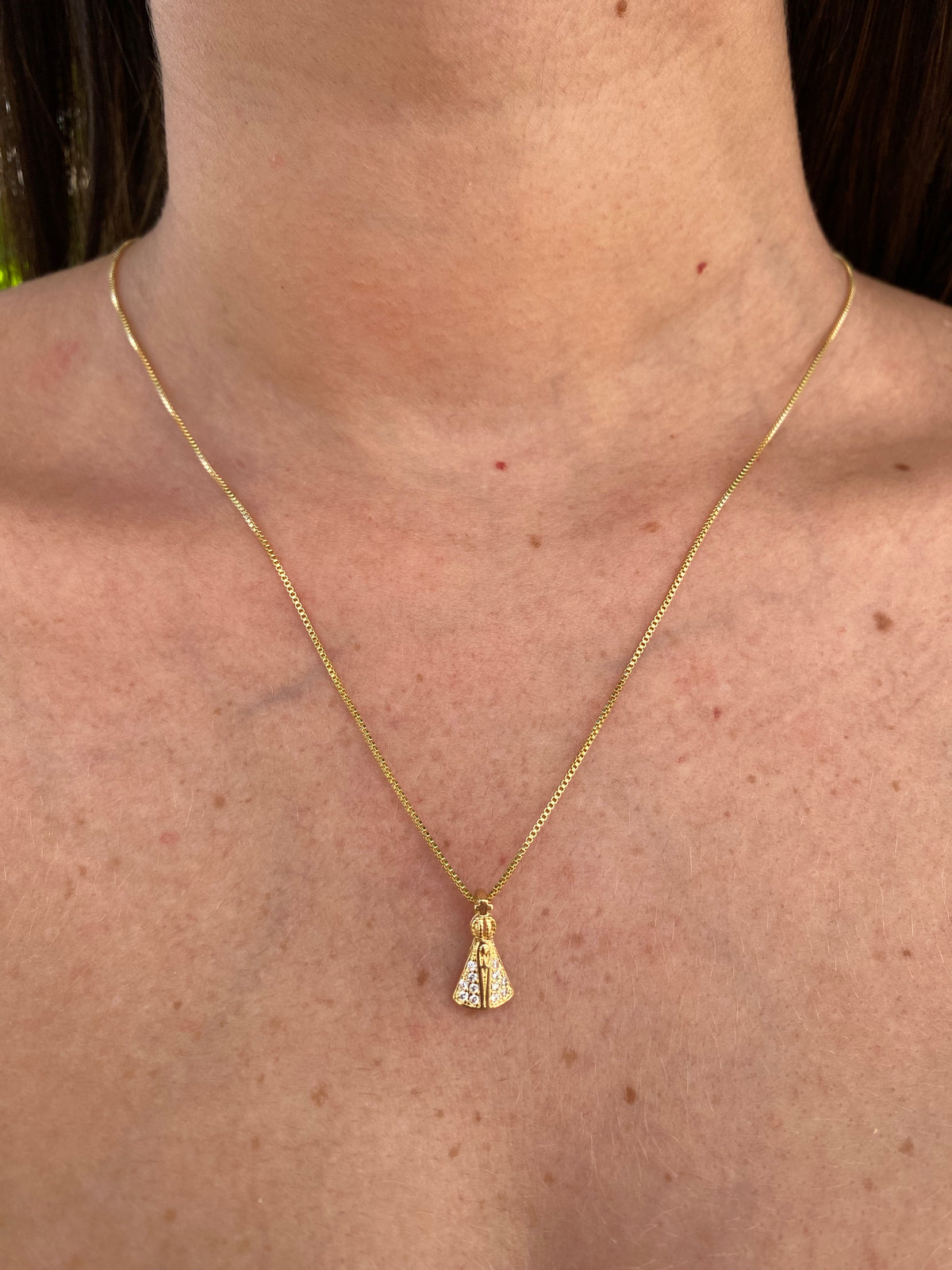Colar Nossa Senhora Banhado a Ouro 18K