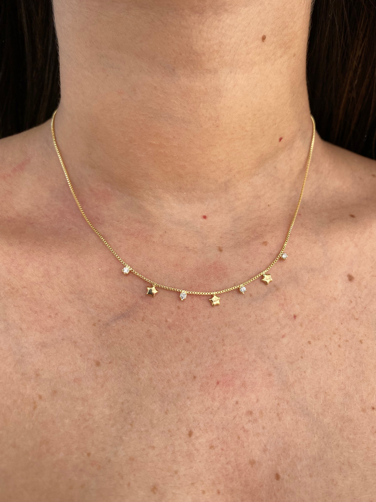 Gargantilha Estrelinha Banhado a Ouro 18K