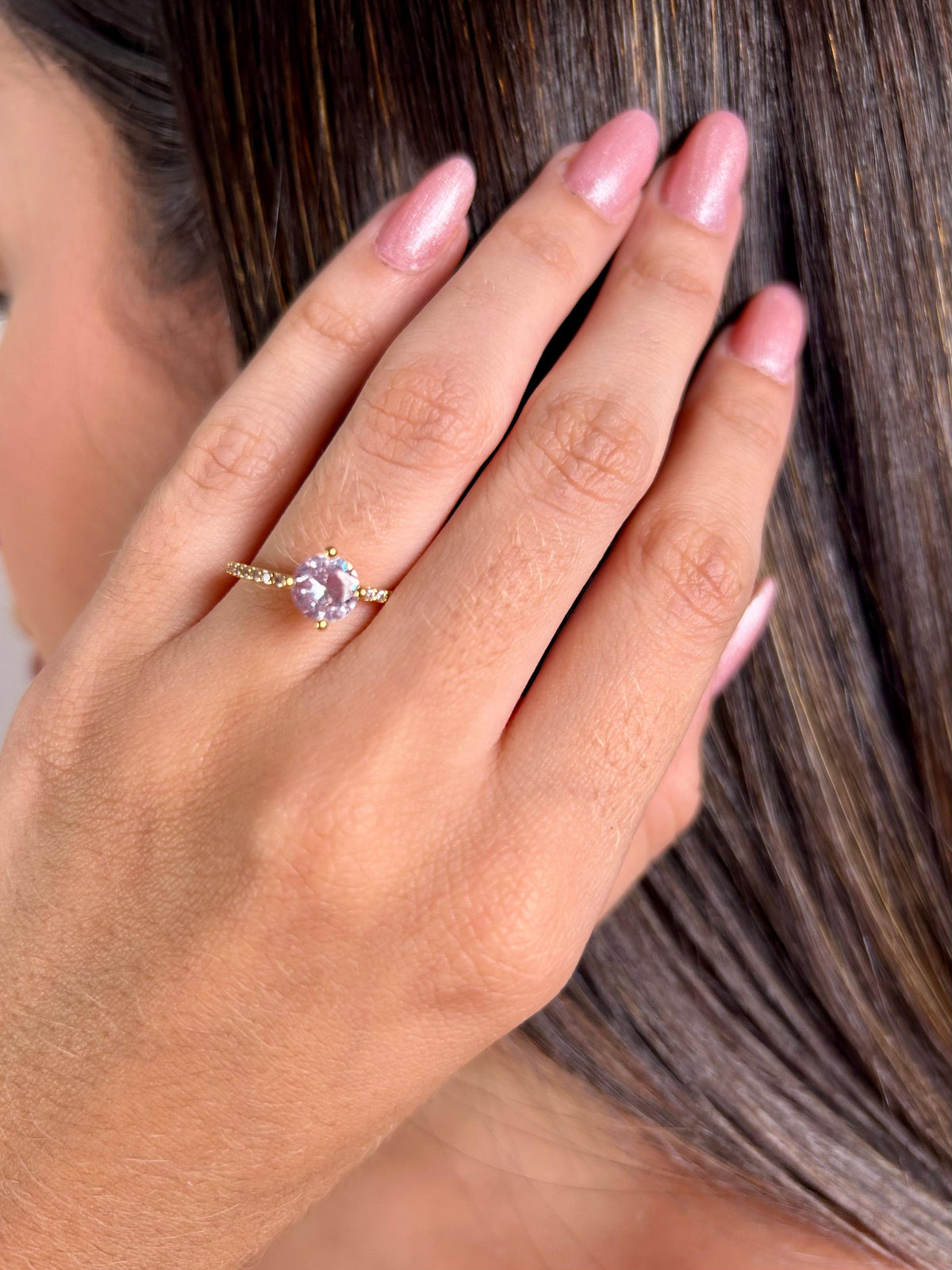 Anel Solitário Banhado a Ouro 18K