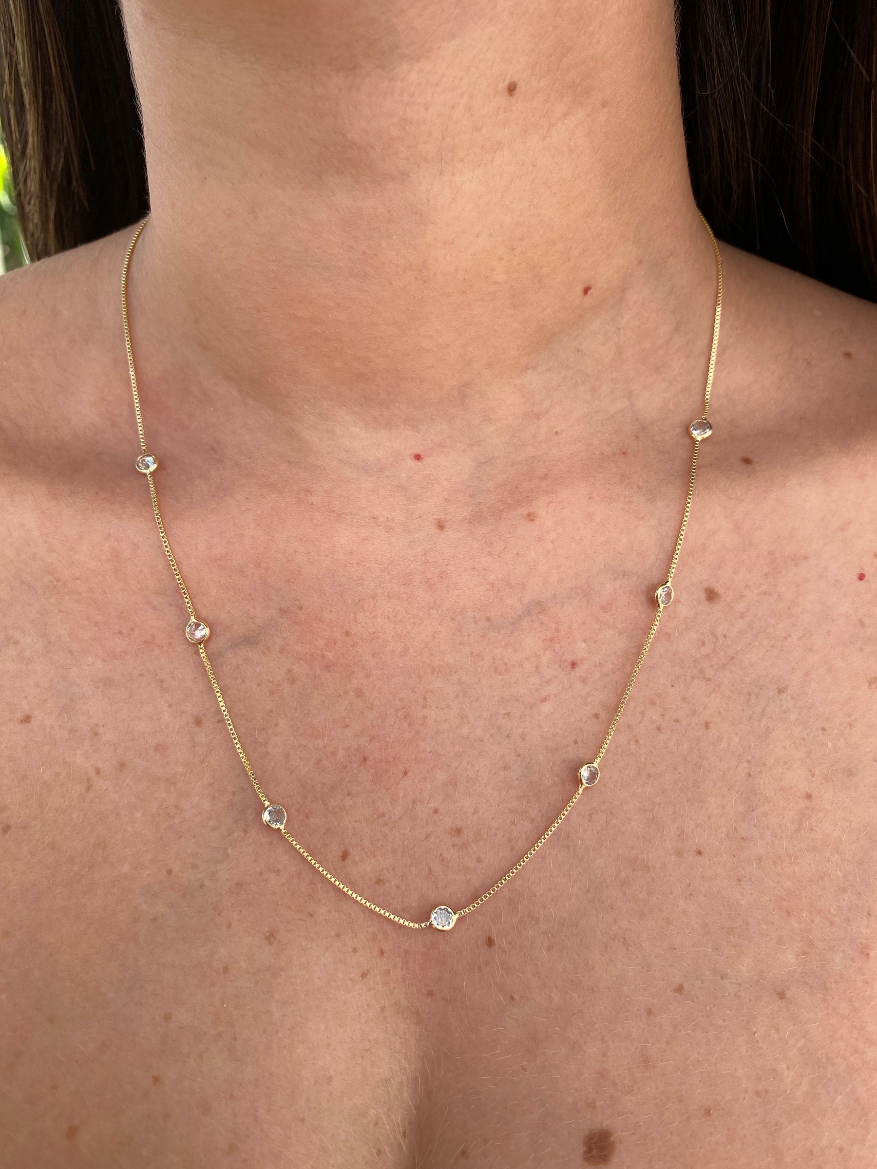 Colar Zircônia Banhado a Ouro 18K