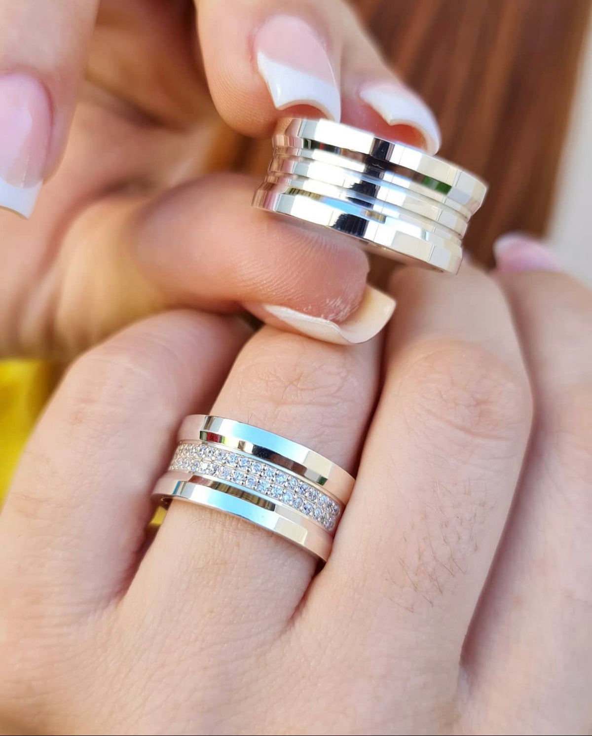 Alianças De Namoro Bangkok 8 MM Prata 925