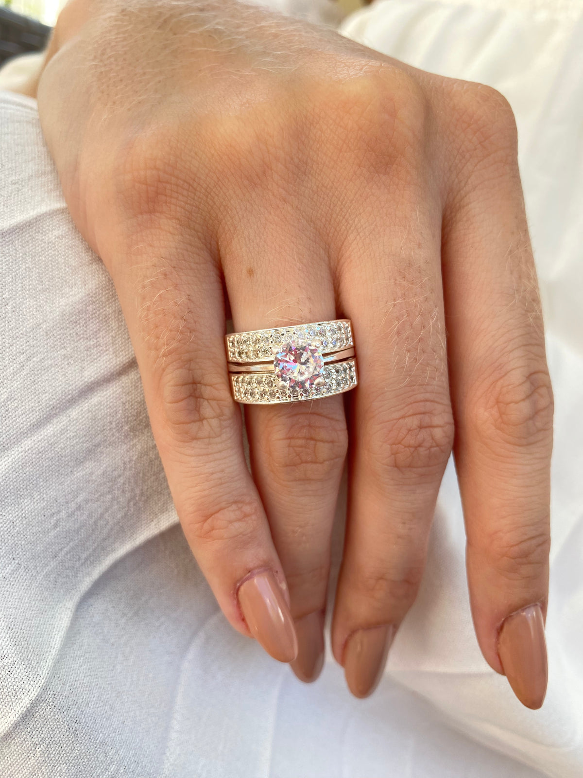 Anel Duplo Cravejado