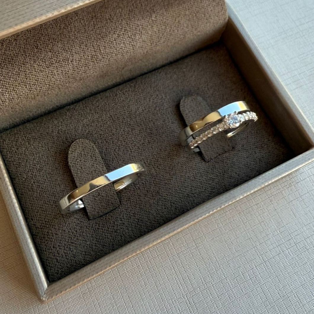 Aliança 2 MM + Anel Prata 925