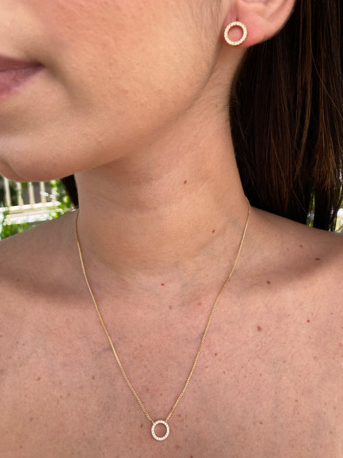 Conjunto Cravejado Banhado a Ouro 18K