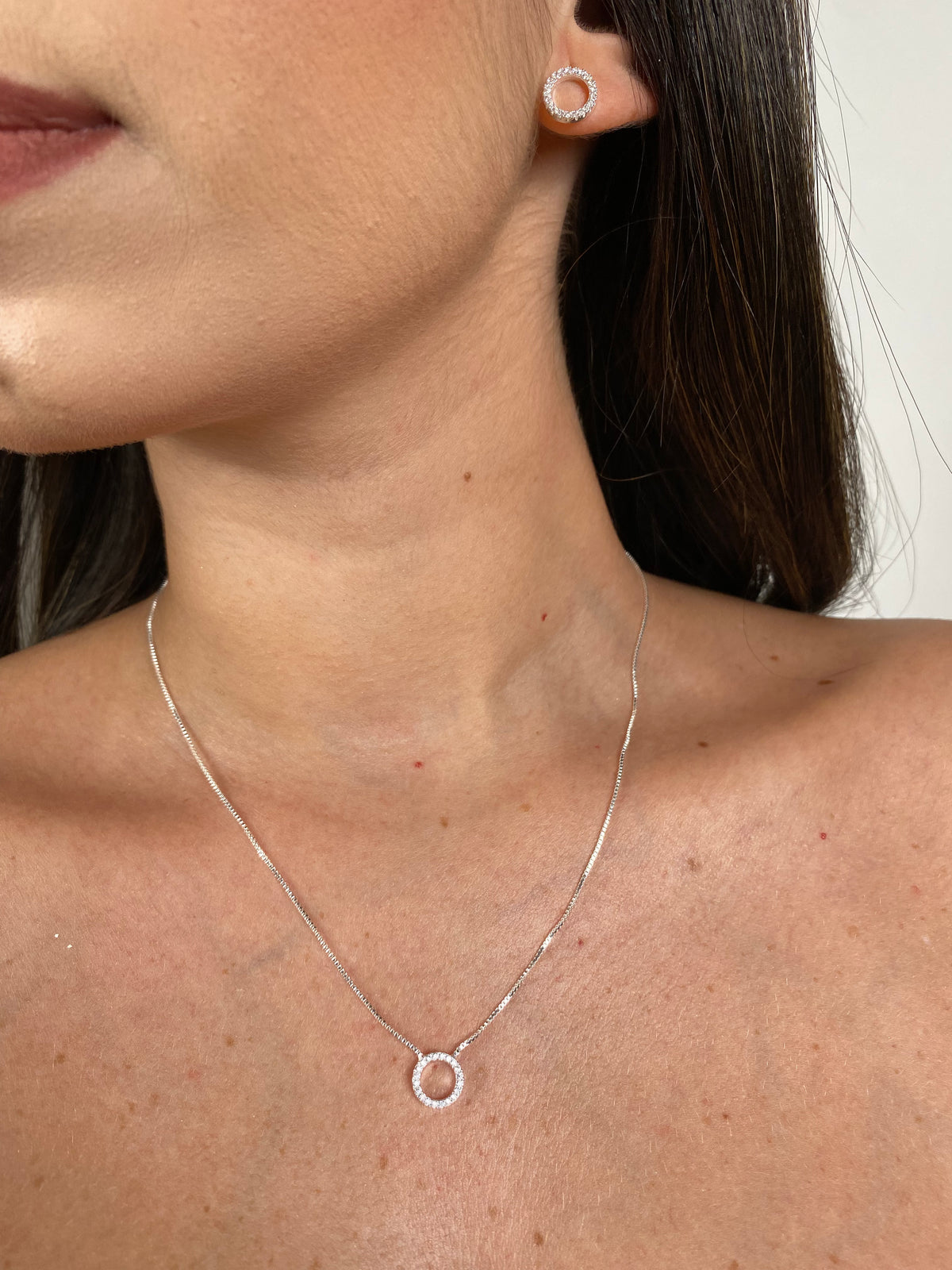 Conjunto Cravejado Prata 50