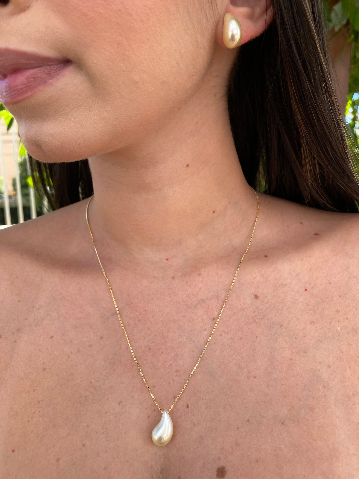 Conjunto Perola Banhado a Ouro 18K