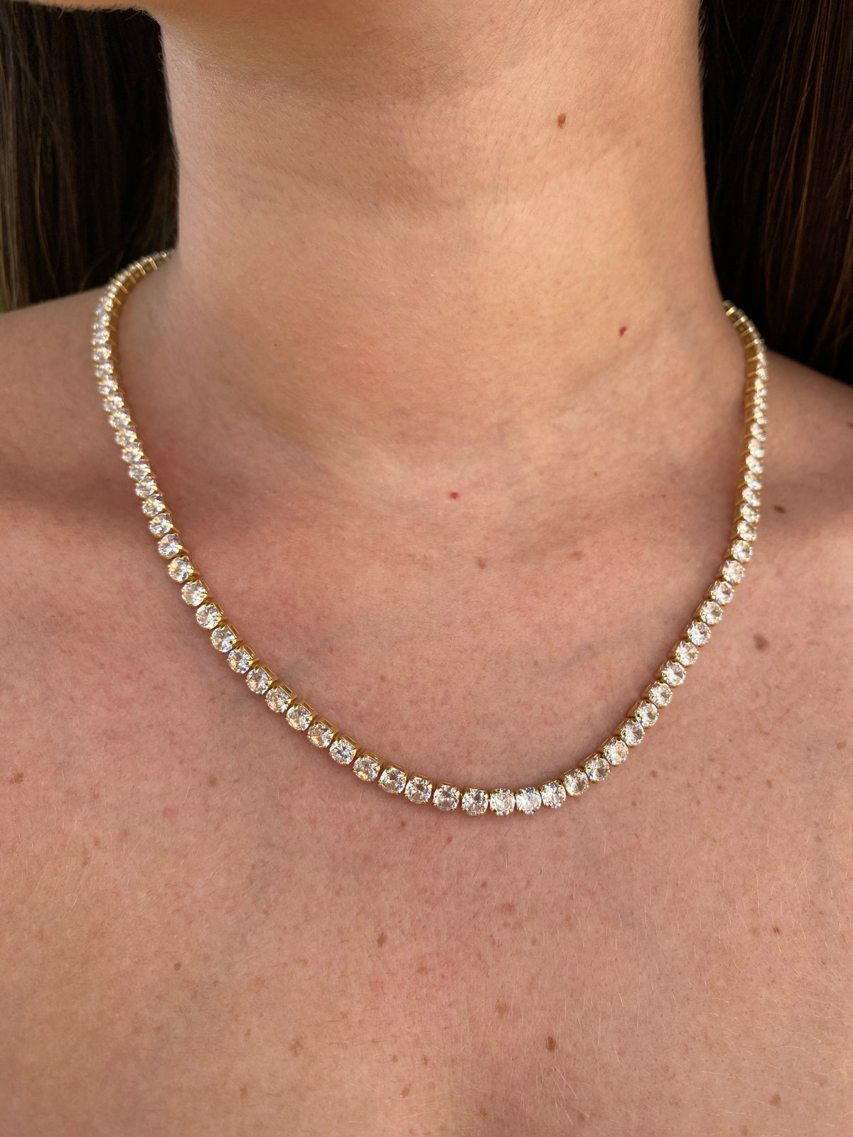 Colar Riviera Dupla Banhado a Ouro 18K