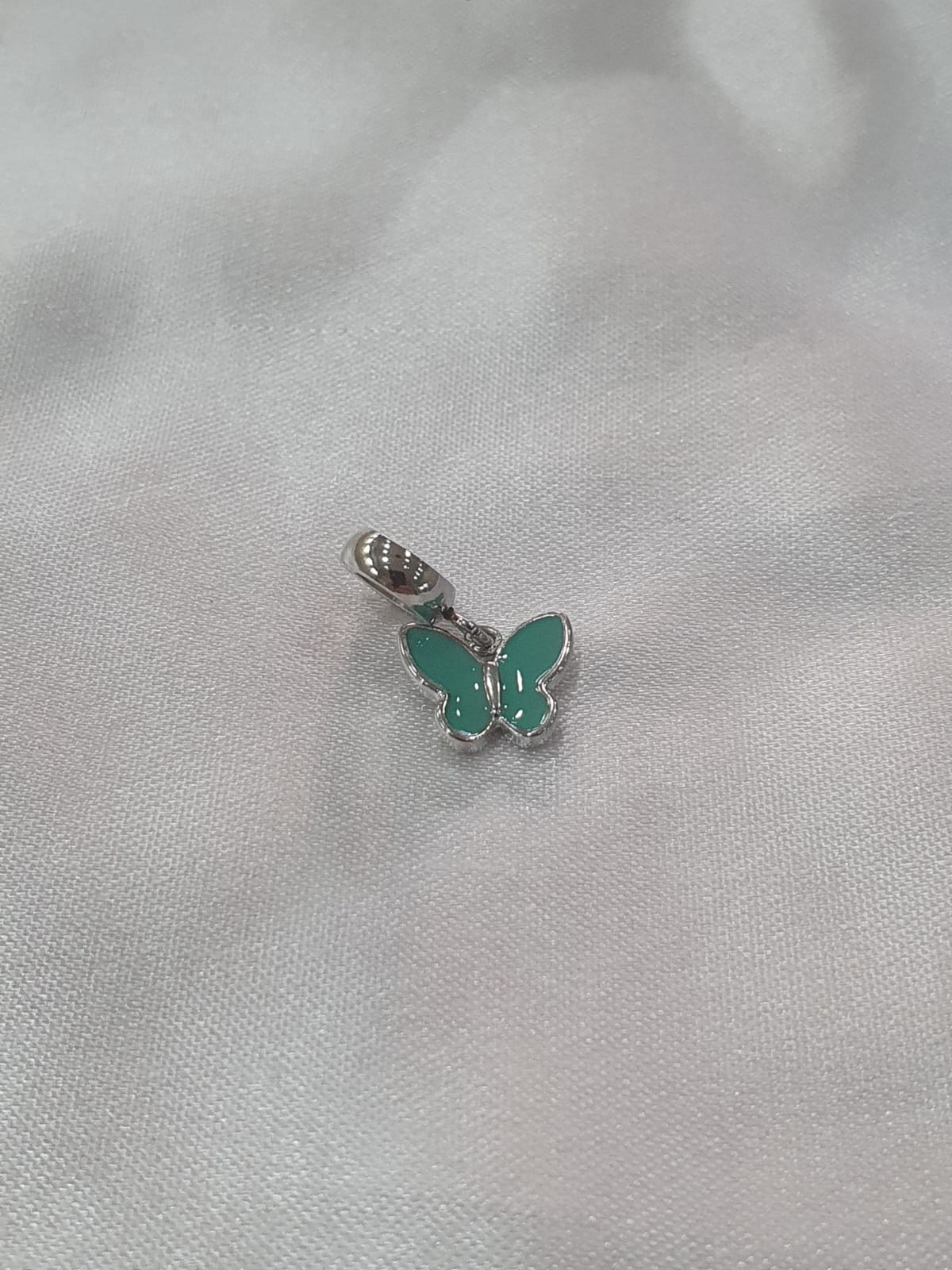 Berloque Borboleta Verde Água