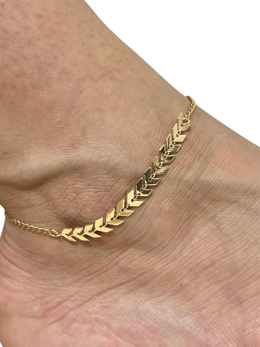 Tornozeleira Chapinha Banhado a Ouro 18K