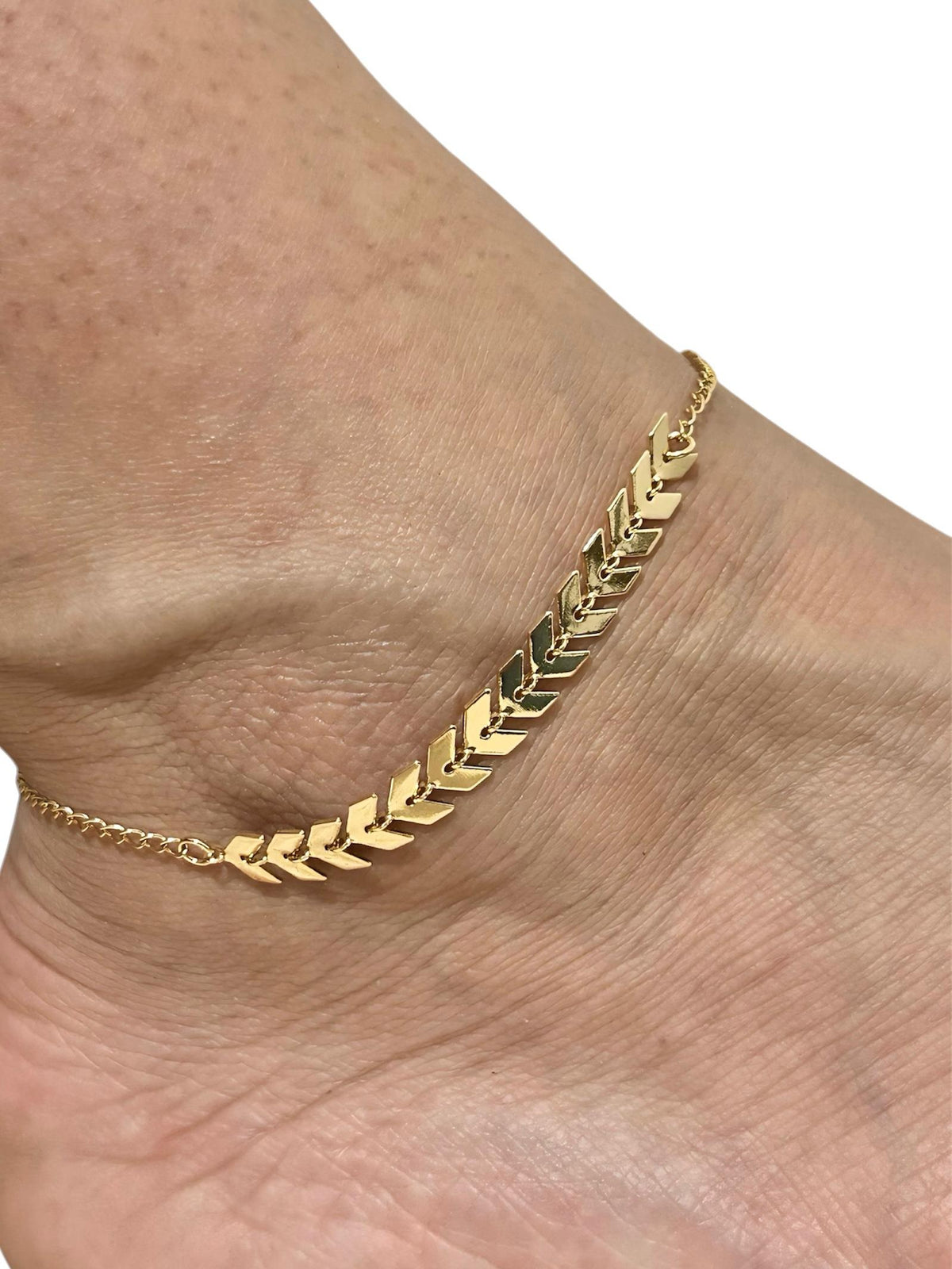 Tornozeleira Chapinha Banhado a Ouro 18K