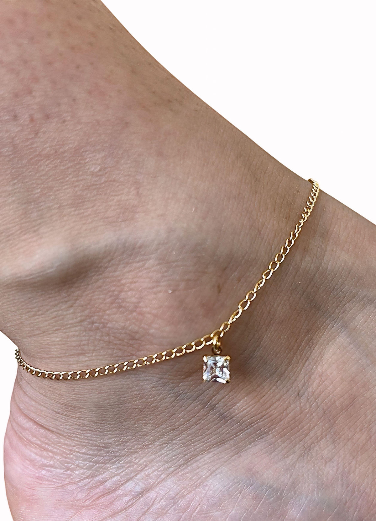 Tornozeleira Ponto De Luz Banhado a Ouro 18K