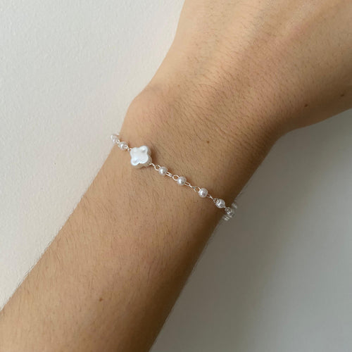 Pulseira Trevo Pérola