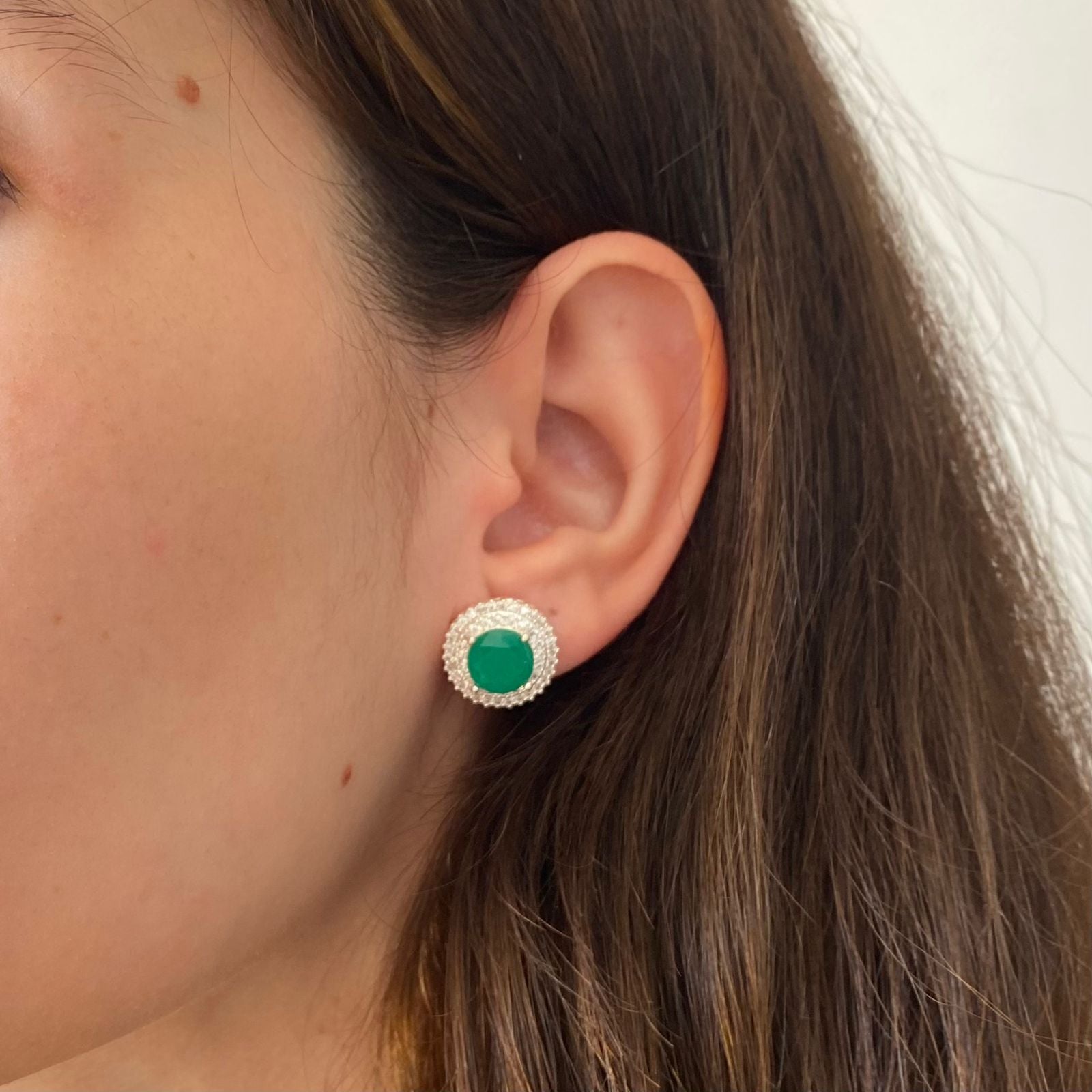 Brinco Redondo Pedra Verde