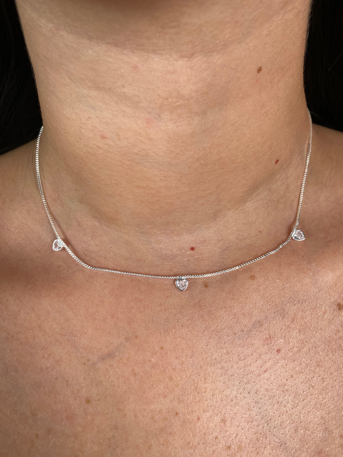 Choker Coração Prata 50