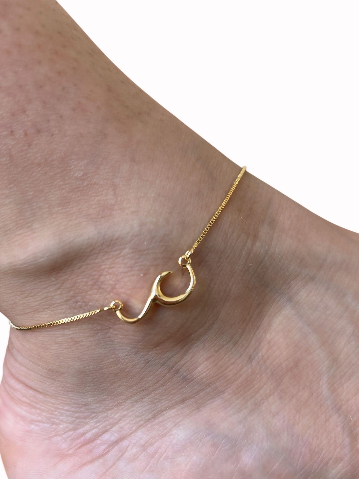 Tornozeleira Ondinha Banhado a Ouro 18K
