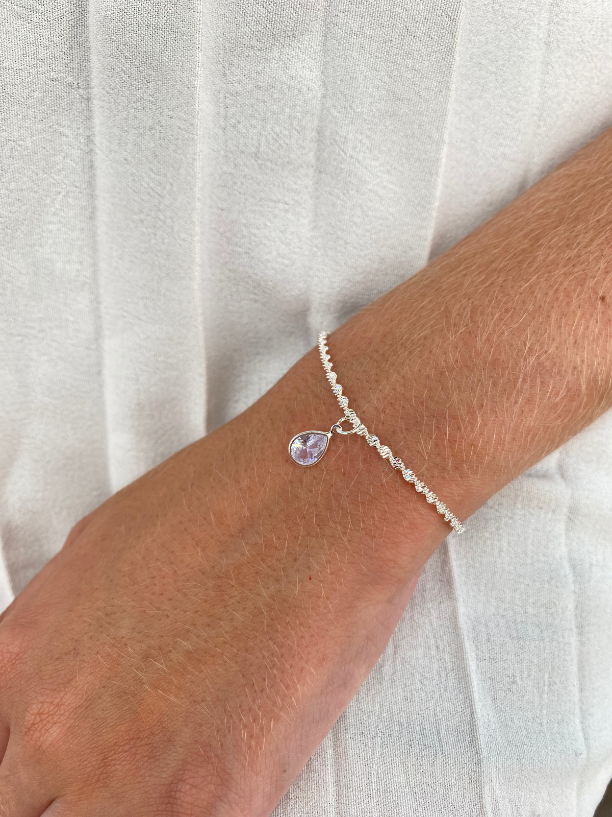 Pulseira Singapura Com Pingente Prata 50