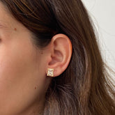 Brinco Pedra Retangular