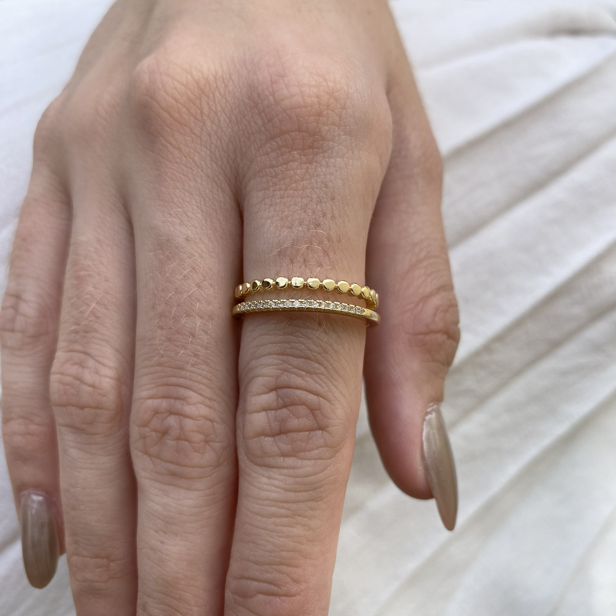 Anel Clara Fita Dupla