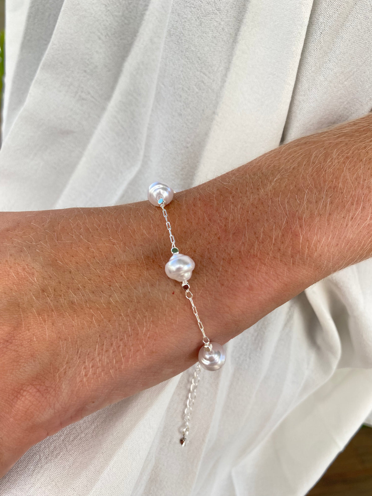 Pulseira Perola Prata 50