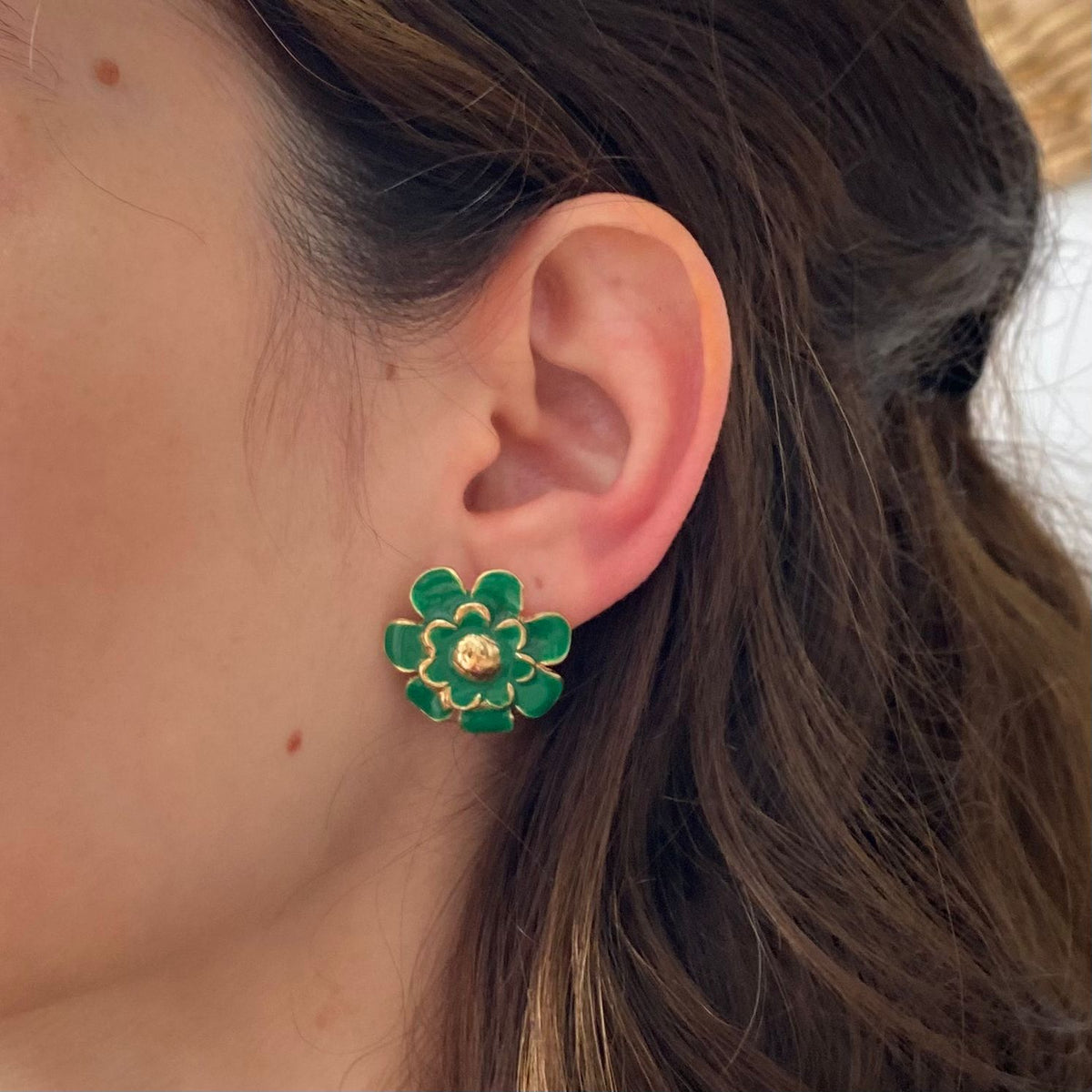 Brinco Flor Verde