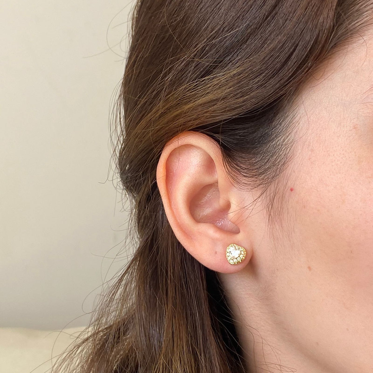 Brinco Coração Cravejado