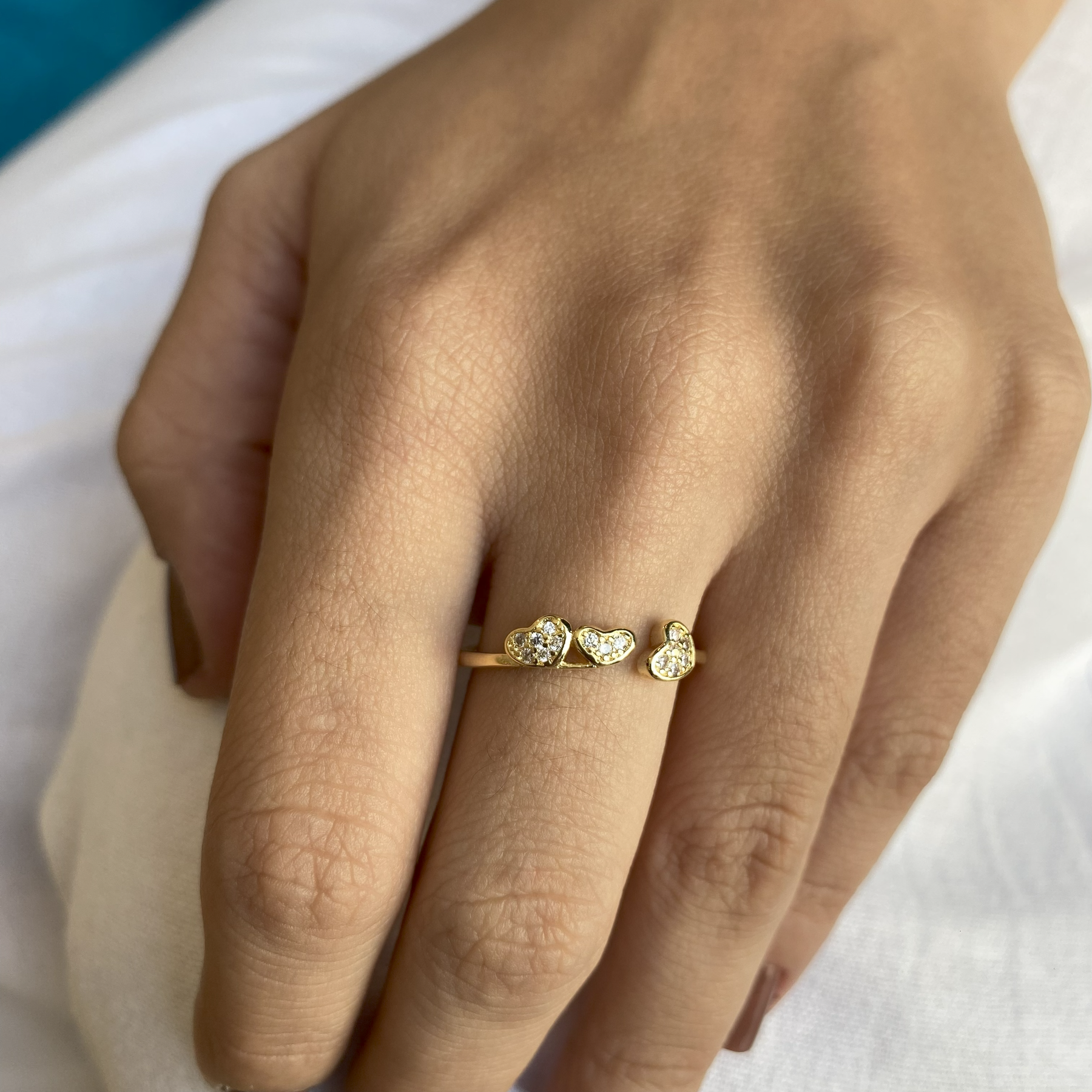 Anel Regulável 3 Corações