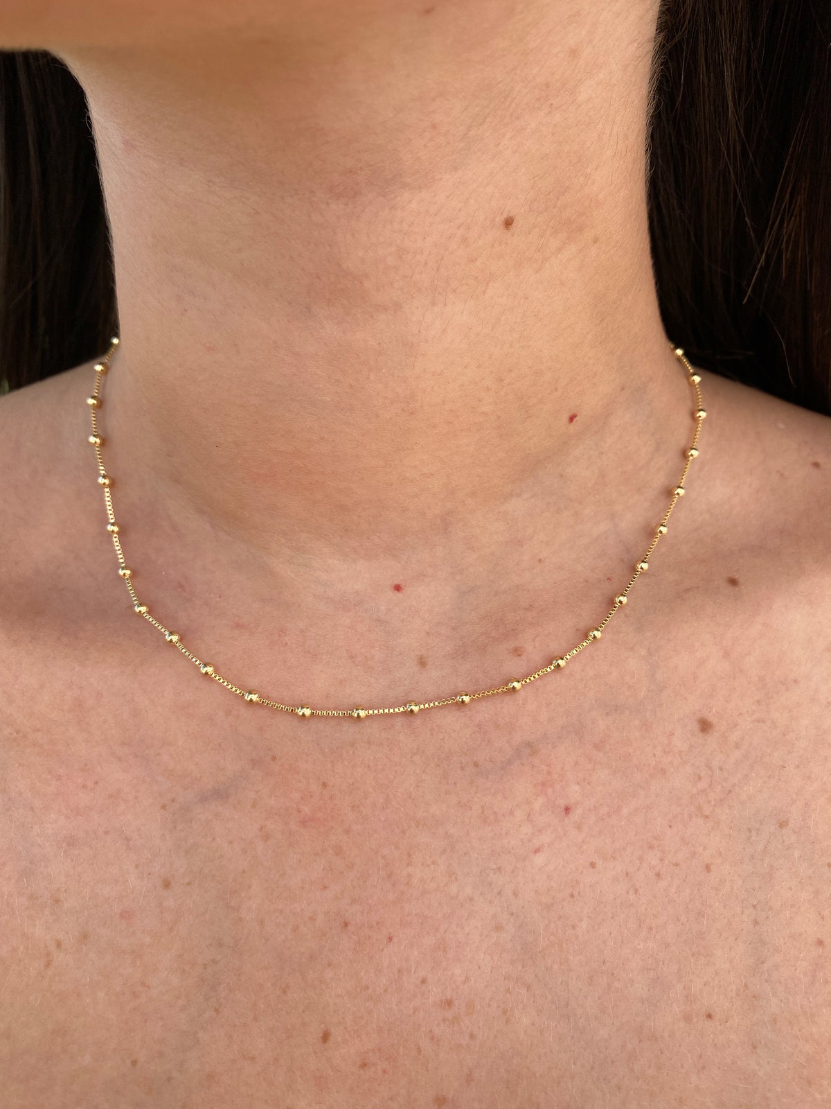 Choker Bolinha Banhado a Ouro 18K
