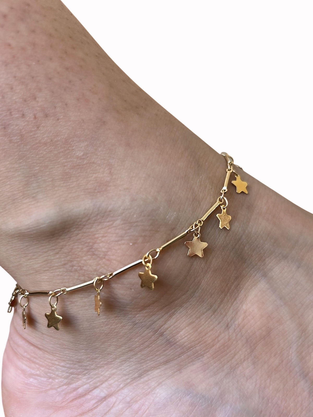 Tornozeleira Estrelinha Banhado a Ouro 18K