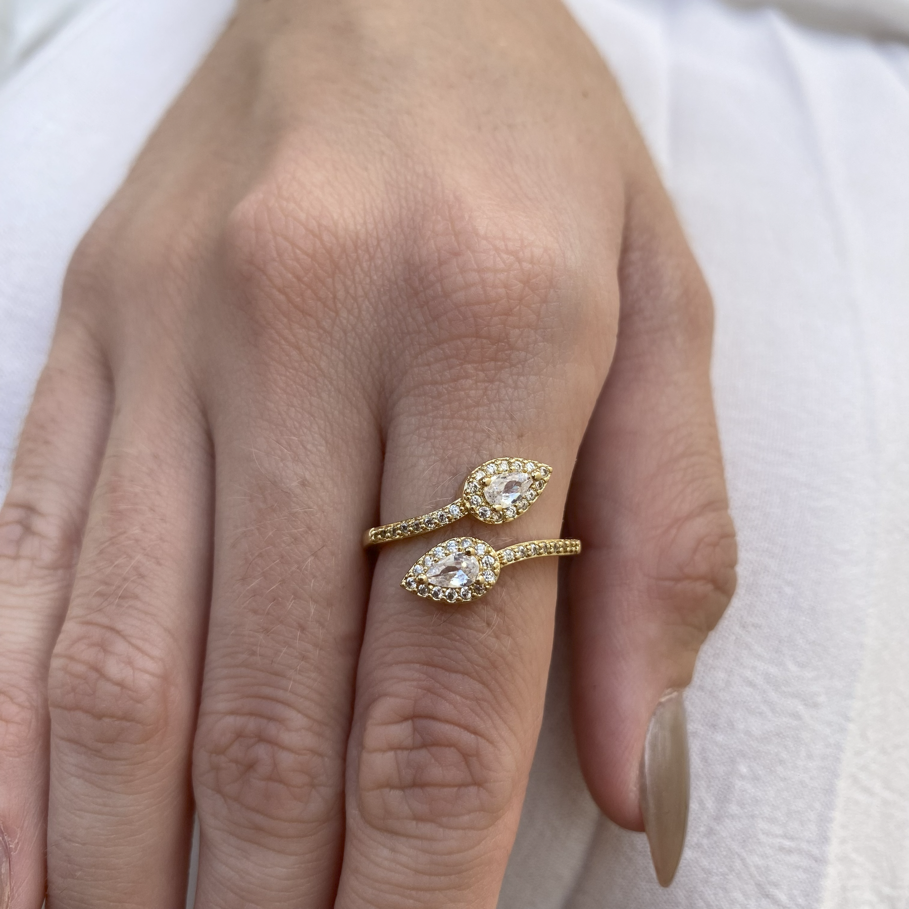 Anel Regulável Gota Dupla