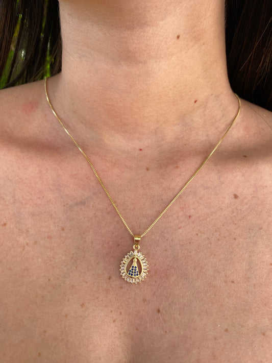 Colar Nossa Senhora Banhado a Ouro 18K