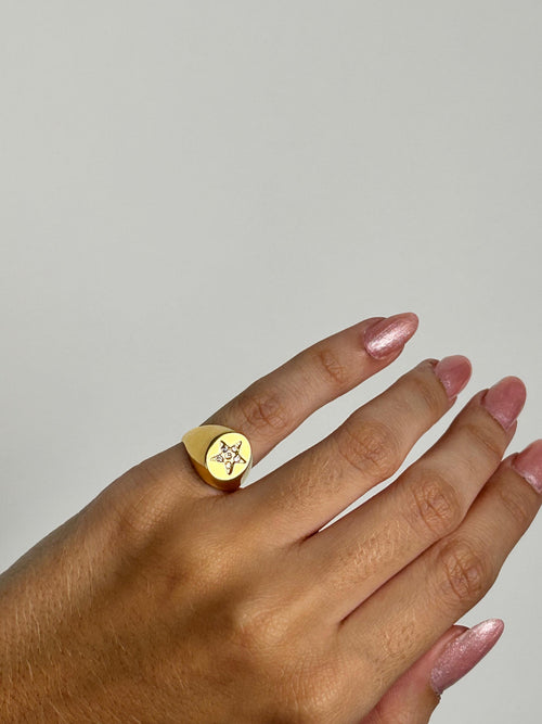 Anel Regulável Banhado a Ouro 18K