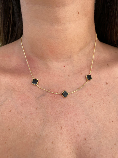 Gargantilha Van Cleef Banhado a Ouro 18K