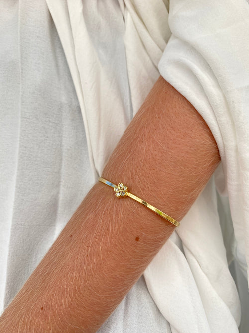 Bracelete Flor Banhado a Ouro 18K