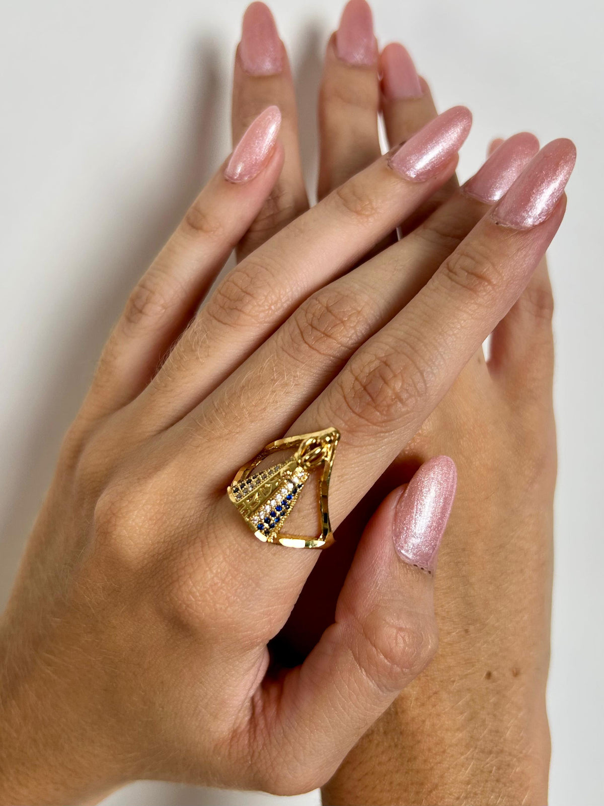 Anel Nossa Senhora Banhado a Ouro 18K