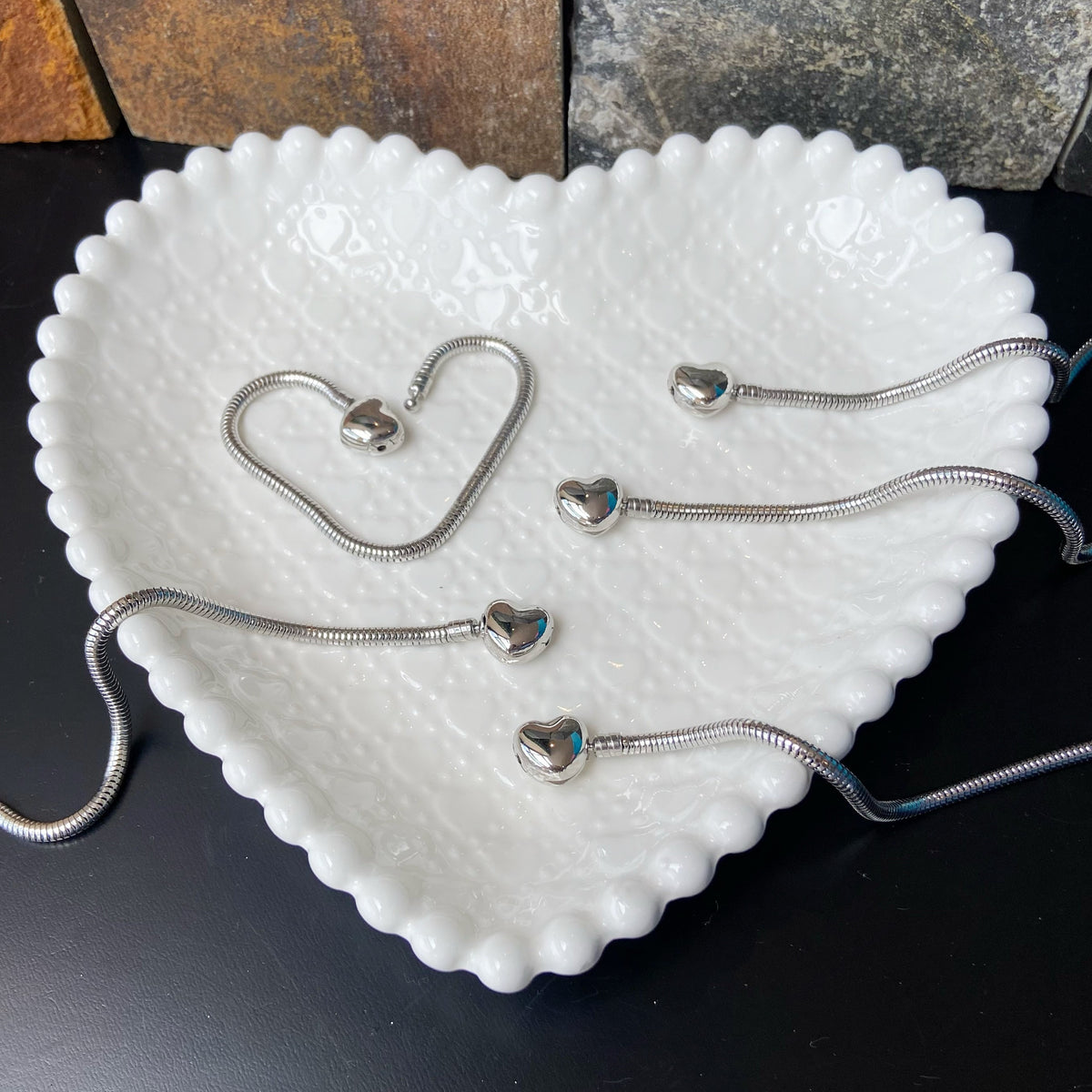 Pulseira Para Berloque Fecho Coração