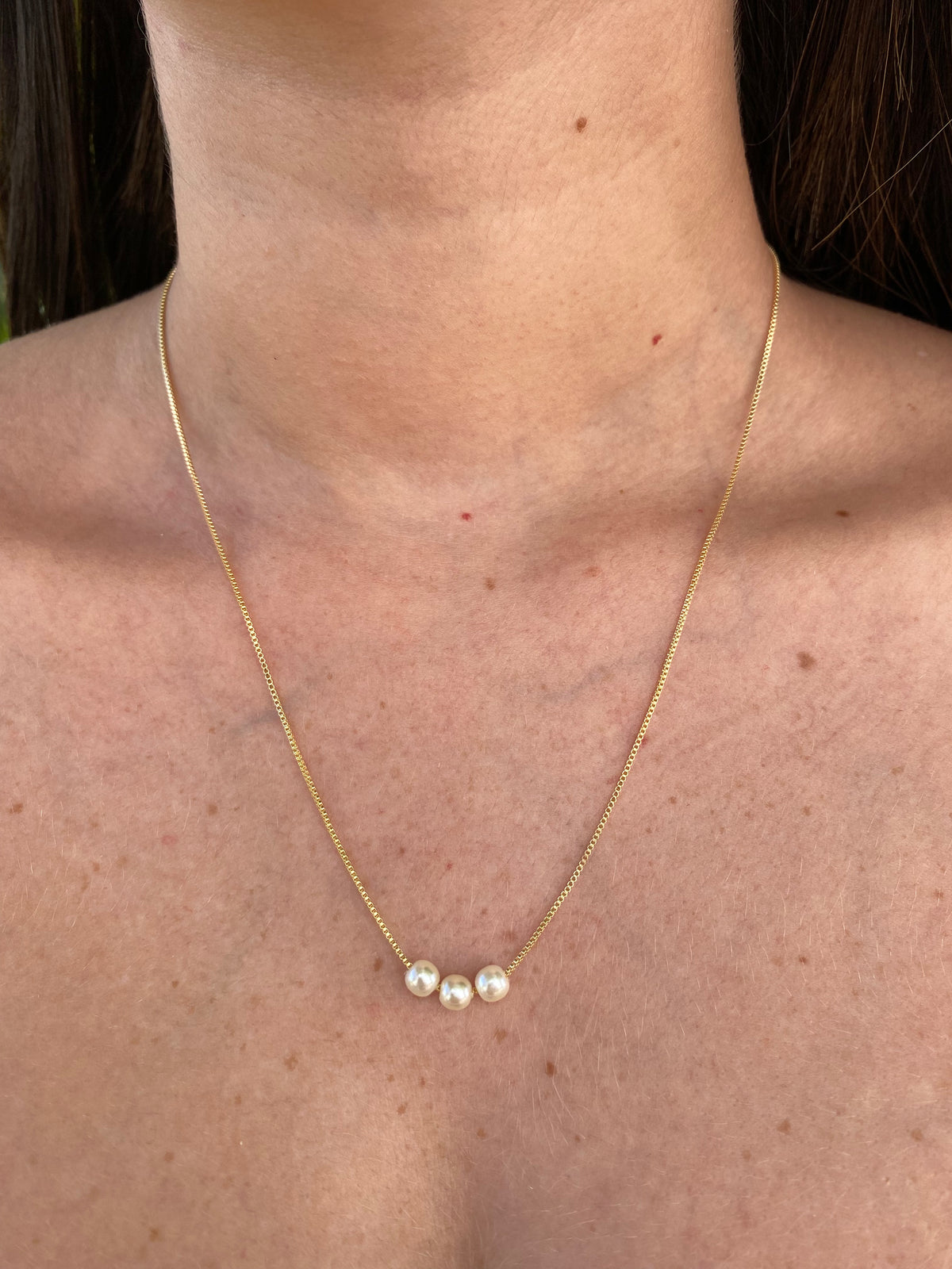 Colar Perola Banhado a Ouro 18K