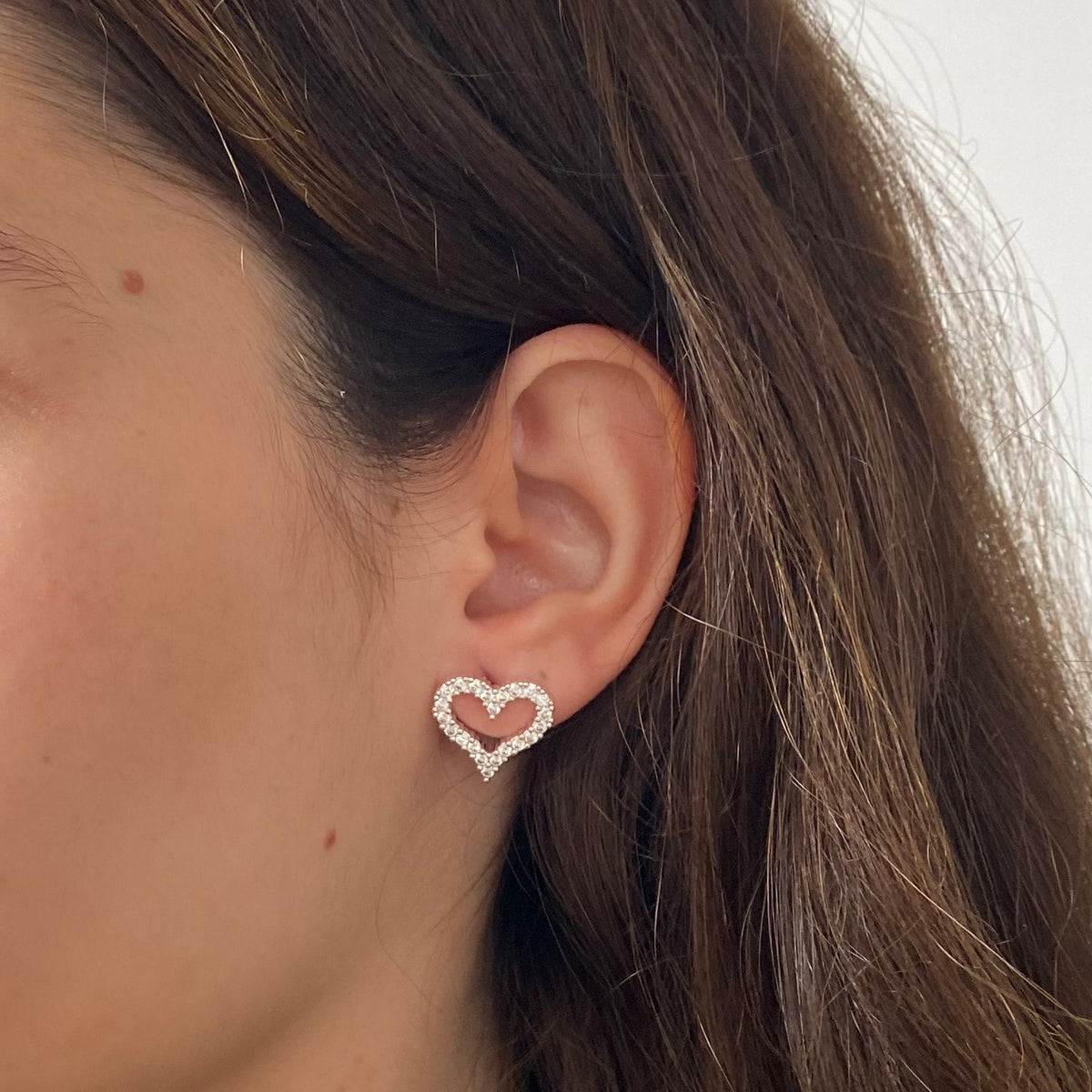 Brinco Coração Cravejado