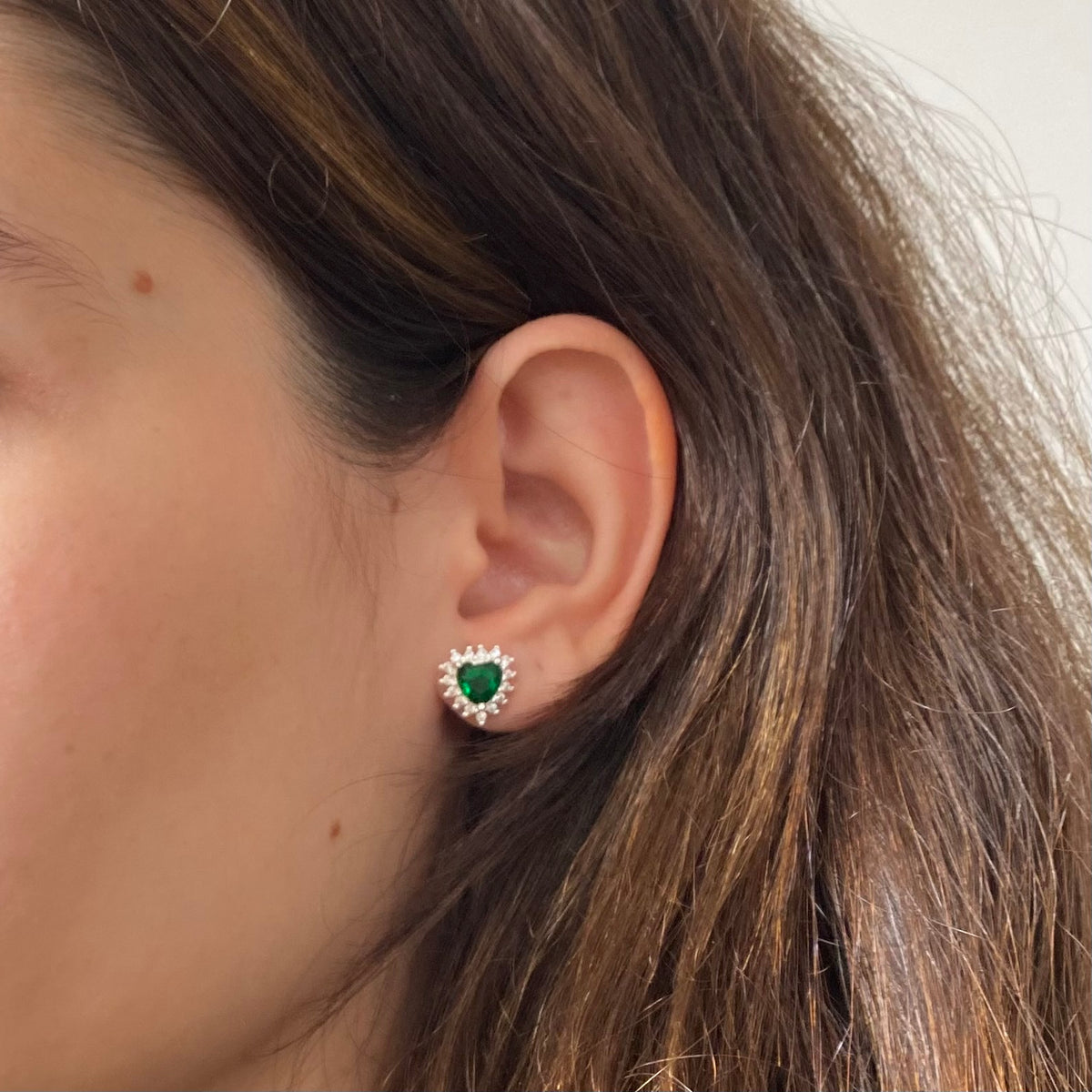 Brinco Coração Verde