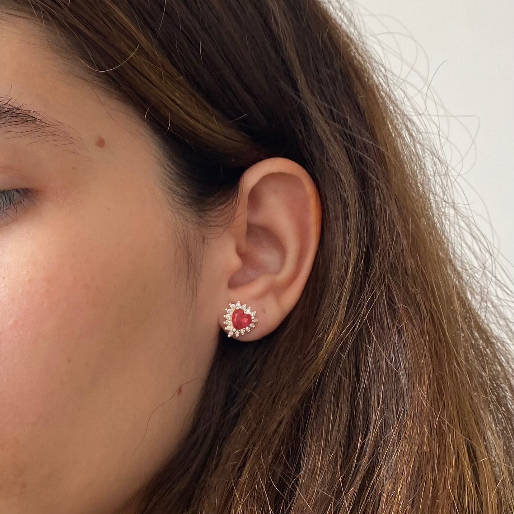 Brinco Coração Vermelho